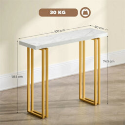 Modern Slim Long Accent Sofa Side Hall Desk For Hallway, White - thumbnail 2