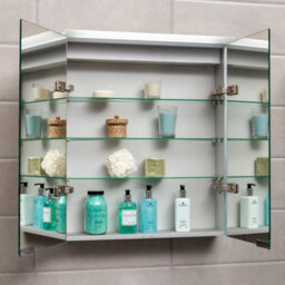 Plum&clay Carmie Led Illuminated Double Mirrored Wall Cabinet (H)715mm (W)600mm - thumbnail 5