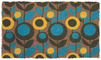 The Rugs Coir Doormat Gainsborough Abstract Floral 40X70 Cm - image 1