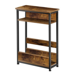 Slim Bedside Table Bedroom Nightstand With Shelf & Drawer, Narrow Cabinet 3 Tier - thumbnail 1