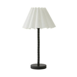 Valuelights Maura White Scallop Pleated Tapered Shade Matte Black Twist Table Lamp And Bulb - thumbnail 6