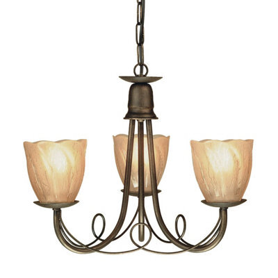 Elegant 3 Bulb Black Gold Chandelier Pendant Light For Modern Interiors