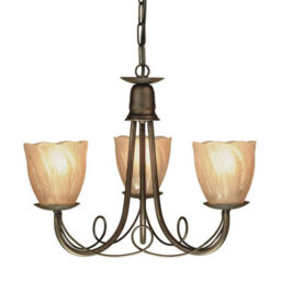 Elegant 3 Bulb Black Gold Chandelier Pendant Light For Modern Interiors