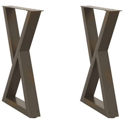 Berkfield Modern Dining Table Legs 2 Pcs Natural Steel 60X(72-73.3) Cm Steel