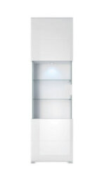 Arte Toledo 05 Contemporary Tall Display Cabinet 1 Hinged Door 6 Shelves White Gloss (H)2040mm (W)610mm (D)390mm - thumbnail 2