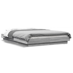 Berkfield Bed Frame With Led Lights Without Mattress Grey Sonoma 135X190Cm - thumbnail 2