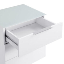 Furniture in Fashion Fresh Tall Bedside Cabinet In White Glass Top And High Gloss - thumbnail 9