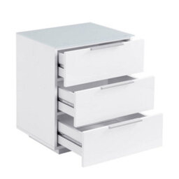 Furniture in Fashion Fresh Tall Bedside Cabinet In White Glass Top And High Gloss - thumbnail 4