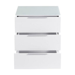 Furniture in Fashion Fresh Tall Bedside Cabinet In White Glass Top And High Gloss - thumbnail 6