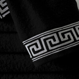 Gc Gaveno Cavailia 2 Piece Greek Emb Bath Sheet 80X140 Black Egyptian Cotton Quick Dry Large Bath Towel - thumbnail 4