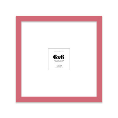 "6X6"" Pink Picture Frame - 6X6"" Square Frame With 2X2"" Mount For 6X6""/2X2"" Pictures Luxurious Style Gallery Wall, 1 Pack" - image 1