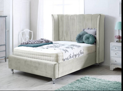 Stratus Interiors Mayfair Luxury Curved Wing Panelled Bed Frame - Add Professional Assembly & Delivery To Room Of Choice - Single - No Storage Type - image 1