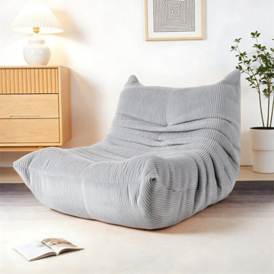 Large Bean Bag Chair Reading Fireside Sofa Lazy Floor Sofa Couch For Living Hece Grey - image 1