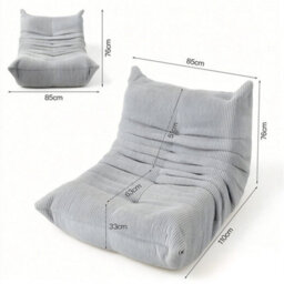 Large Bean Bag Chair Reading Fireside Sofa Lazy Floor Sofa Couch For Living Hece Grey - thumbnail 2