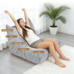 Large Bean Bag Chair Reading Fireside Sofa Lazy Floor Sofa Couch For Living Hece Grey - thumbnail 4