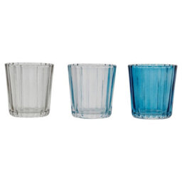 Urbn-Living Urbnliving 3 Glass Tea Light Candle Holders Coloured Votive Wooden Tray Set Home Décor Gift - thumbnail 7