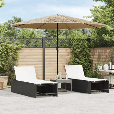 Walplus Garden Parasol With Steel Pole Brown 324X324X247 Cm - image 1
