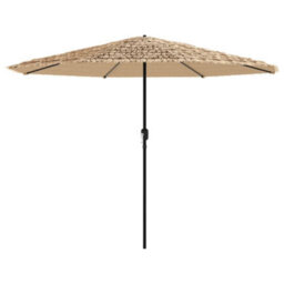 Walplus Garden Parasol With Steel Pole Brown 324X324X247 Cm - thumbnail 3