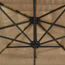 Walplus Garden Parasol With Steel Pole Brown 324X324X247 Cm - thumbnail 7