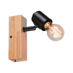 Paulmann 66770 Spotlight Arvid 1-Lamp Max. 1X20W Ceiling Luminaire Black/wood Spot Metal E27 - thumbnail 3