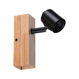 Paulmann 66770 Spotlight Arvid 1-Lamp Max. 1X20W Ceiling Luminaire Black/wood Spot Metal E27 - thumbnail 2