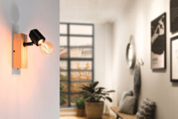 Paulmann 66770 Spotlight Arvid 1-Lamp Max. 1X20W Ceiling Luminaire Black/wood Spot Metal E27 - thumbnail 5