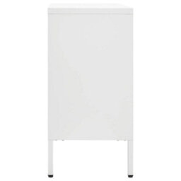 Berkfield Sideboard White 105X35X70 Cm Steel And Tempered Glass - thumbnail 4