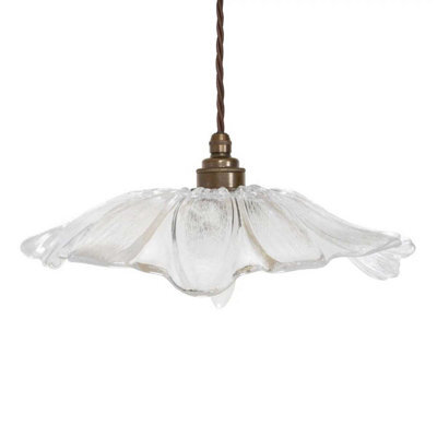 Organic Fleur Glass Pendant Light - Old English Brass - Se Home - image 1