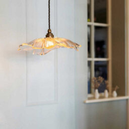 Organic Fleur Glass Pendant Light - Old English Brass - Se Home - thumbnail 4