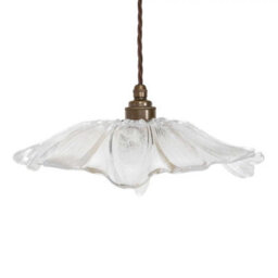 Organic Fleur Glass Pendant Light - Old English Brass - Se Home - thumbnail 1