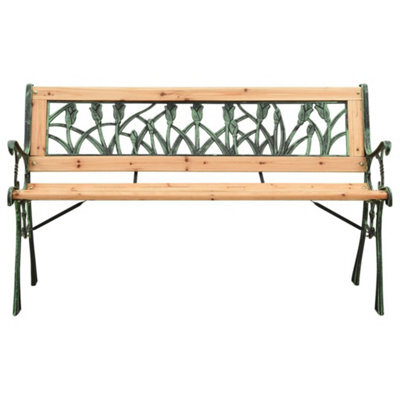 Berkfield Durable Garden Bench 122 Cm Cast Iron And Solid Firwood - image 1