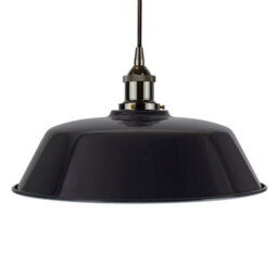 Navy Blue Chancery Painted Dome Pendant Light With Black Nickel Lamp Holder And Black Round Cable - Se Home - thumbnail 1