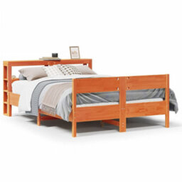 Berkfield Bed Frame Without Mattress Wax Brown 140X200 Cm Solid Wood Pine - thumbnail 2