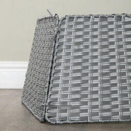 47Cm X 46Cm Samuel Alexander Foldable Faux Rattan Christmas Tree Skirt In Grey - thumbnail 5