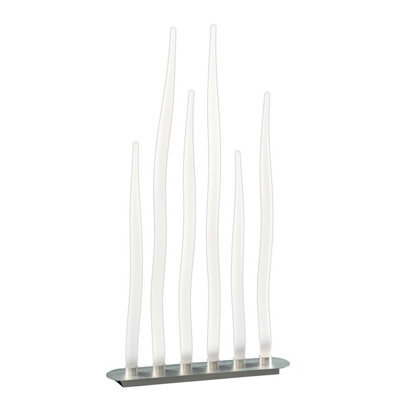 Luminosa Lighting Luminosa Estalacta Floor Lamp 6 Light Gu10 Bar Indoor/outdoor Ip44, Silver/opal White - image 1