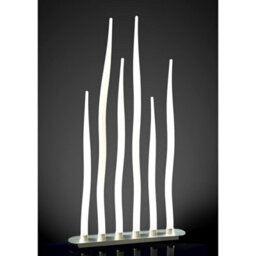 Luminosa Lighting Luminosa Estalacta Floor Lamp 6 Light Gu10 Bar Indoor/outdoor Ip44, Silver/opal White - thumbnail 2