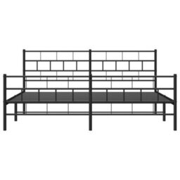 Berkfield Metal Bed Frame With Headboard And Footboard Black 183X213 Cm - thumbnail 5