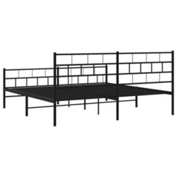 Berkfield Metal Bed Frame With Headboard And Footboard Black 183X213 Cm - thumbnail 7