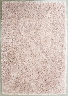 Loomed Pink Thick Soft Shaggy Area Rug 120X170Cm - image 1