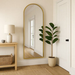 Jōbū Jobu Home - Akiko, Full Length Leaner Gold Metal Arched Mirror - 160Cm X 60Cm - thumbnail 2