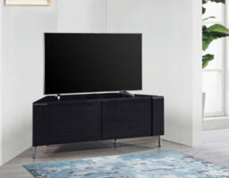 "Mda Designs Corvus Corner-Friendly Black Cabinet With Beamthru Glass Doors For Flat Screen Tvs Up To 50""" - thumbnail 2