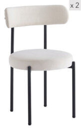 Nordlys Set Of 2 Metal And Beige Velvet Dining Chairs Modern Design Style Dining Room - thumbnail 2