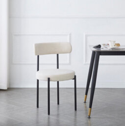 Nordlys Set Of 2 Metal And Beige Velvet Dining Chairs Modern Design Style Dining Room - thumbnail 3