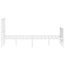 Berkfield Metal Bed Frame Without Mattress With Footboard White 135X190Cm - thumbnail 6