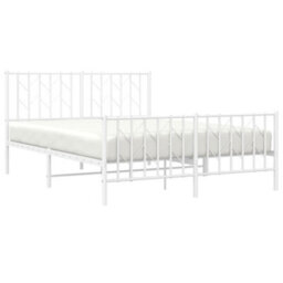 Berkfield Metal Bed Frame Without Mattress With Footboard White 135X190Cm - thumbnail 3