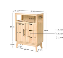 Nordlys Solid Wood Scandinavian Bathroom Cabinet - thumbnail 6