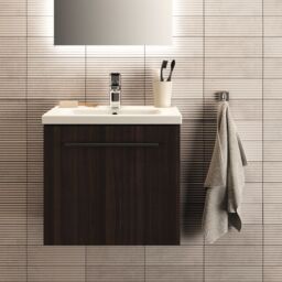 Ideal Standard I.life S Matt Coffee Brown Oak Effect Wall-Mounted Vanity Unit & Basin Set With 1 Black Handle (W)500mm (H)440mm - thumbnail 2