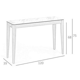 Angel Cerda Porcelain Marble And Walnut Rectangular Console Table - thumbnail 5