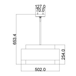 Luminosa Lighting Elstead Kenney 3 Light Ceiling Pendant Bar Silver, E27 - thumbnail 2