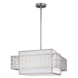 Luminosa Lighting Elstead Kenney 3 Light Ceiling Pendant Bar Silver, E27 - thumbnail 1